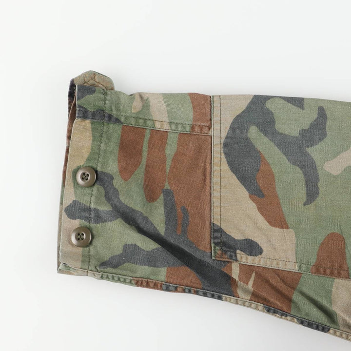 Camouflage Woodland Camo Stenciled BDU Military Jacket, Medium-Regular, Men's Size M unclear Khaki type Vintage Second Hand