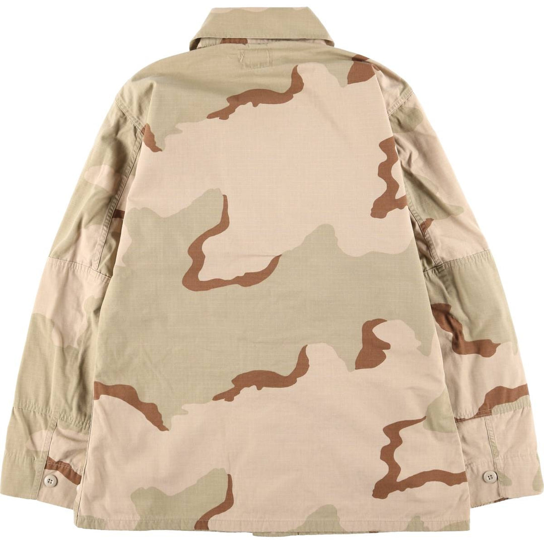 90'S US Military Camouflage Pattern 3C Desert Camo Ripstop BDU Military Jacket Made in USA MEDIUM-REGULAR Men's M Nylon Beige type Vintage Second Hand
