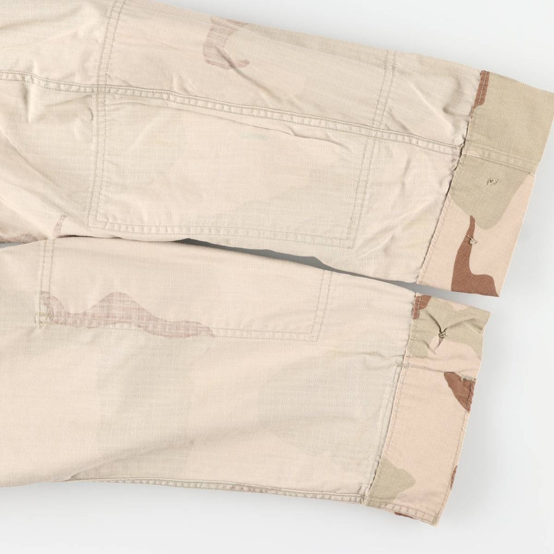 90'S US Military Camouflage Pattern 3C Desert Camo Ripstop BDU Military Jacket Made in USA MEDIUM-REGULAR Men's M Nylon Beige type Vintage Second Hand