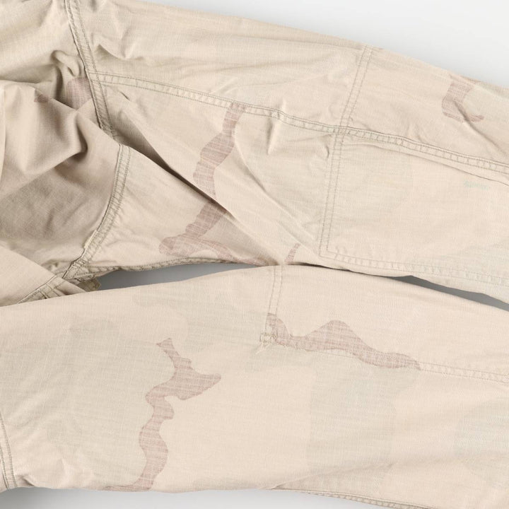 90'S US Military Camouflage Pattern 3C Desert Camo Ripstop BDU Military Jacket Made in USA MEDIUM-REGULAR Men's M Nylon Beige type Vintage Second Hand