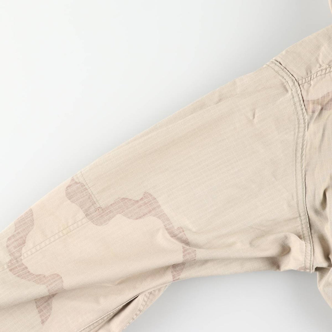 90'S US Military Camouflage Pattern 3C Desert Camo Ripstop BDU Military Jacket Made in USA MEDIUM-REGULAR Men's M Nylon Beige type Vintage Second Hand