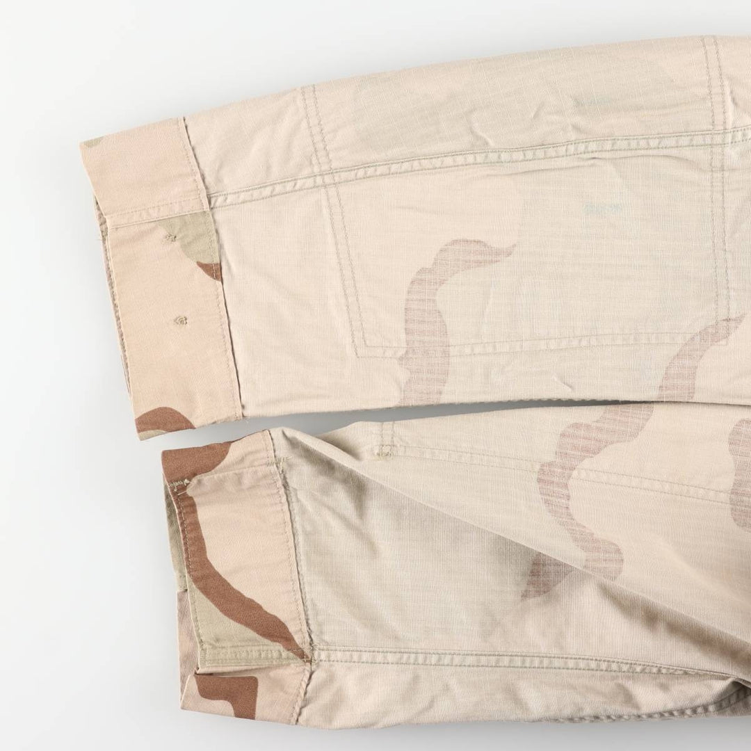 90'S US Military Camouflage Pattern 3C Desert Camo Ripstop BDU Military Jacket Made in USA MEDIUM-REGULAR Men's M Nylon Beige type Vintage Second Hand