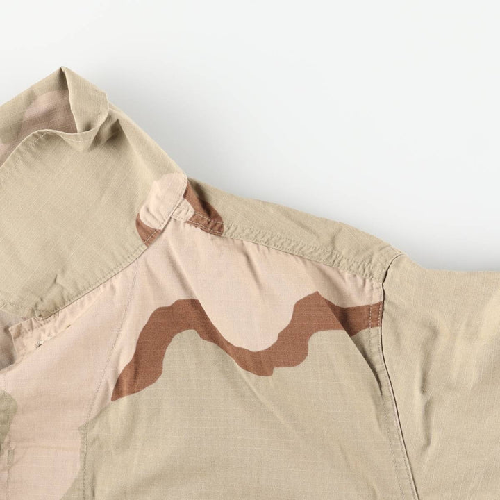 90'S US Military Camouflage Pattern 3C Desert Camo Ripstop BDU Military Jacket Made in USA MEDIUM-REGULAR Men's M Nylon Beige type Vintage Second Hand