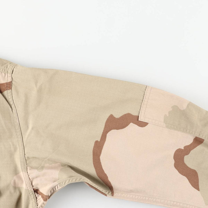 90'S US Military Camouflage Pattern 3C Desert Camo Ripstop BDU Military Jacket Made in USA MEDIUM-REGULAR Men's M Nylon Beige type Vintage Second Hand