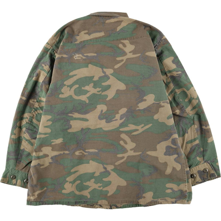 ERDL Green Leaf Camo Ripstop BDU Military Jacket, Large Regular, Men's Size L cotton Khaki type Vintage Second Hand