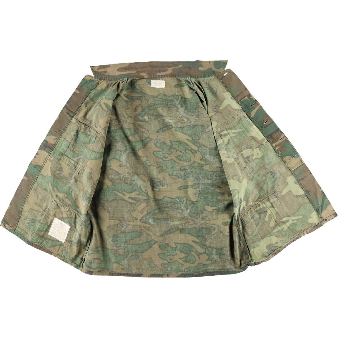 ERDL Green Leaf Camo Ripstop BDU Military Jacket, Large Regular, Men's Size L cotton Khaki type Vintage Second Hand