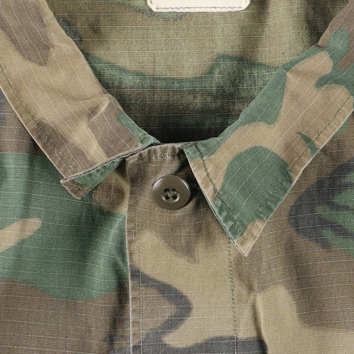 ERDL Green Leaf Camo Ripstop BDU Military Jacket, Large Regular, Men's Size L cotton Khaki type Vintage Second Hand