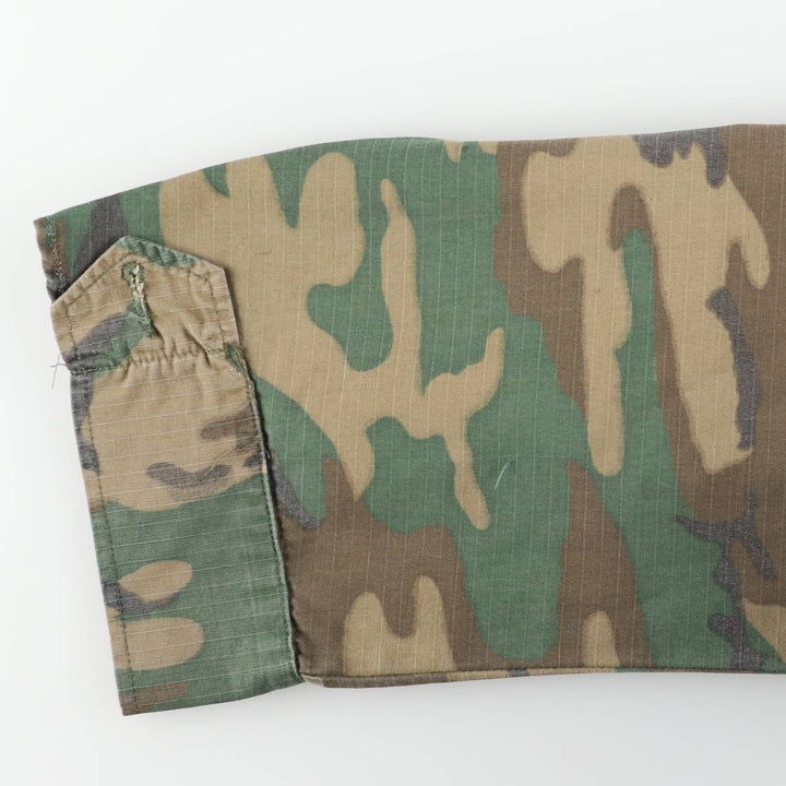 ERDL Green Leaf Camo Ripstop BDU Military Jacket, Large Regular, Men's Size L cotton Khaki type Vintage Second Hand