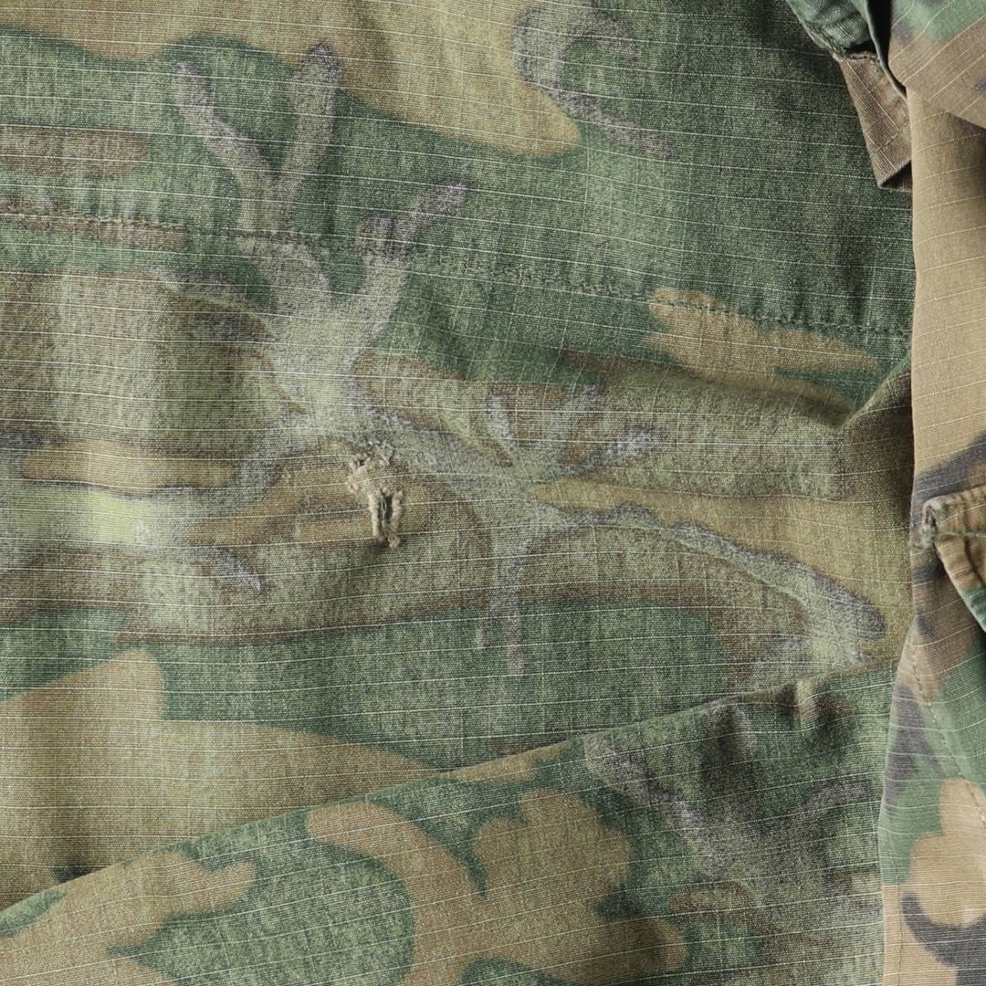 ERDL Green Leaf Camo Ripstop BDU Military Jacket, Large Regular, Men's Size L cotton Khaki type Vintage Second Hand