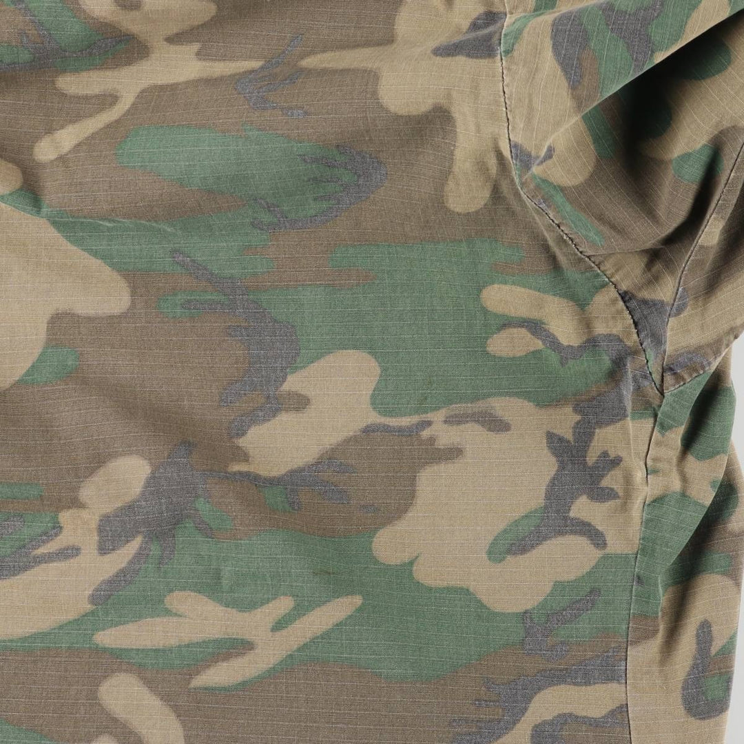 ERDL Green Leaf Camo Ripstop BDU Military Jacket, Large Regular, Men's Size L cotton Khaki type Vintage Second Hand