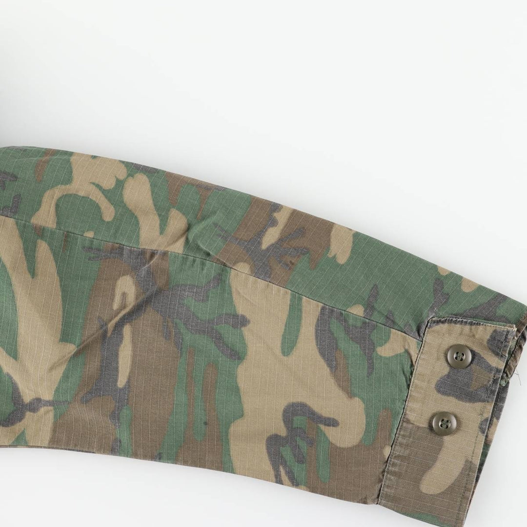 ERDL Green Leaf Camo Ripstop BDU Military Jacket, Large Regular, Men's Size L cotton Khaki type Vintage Second Hand
