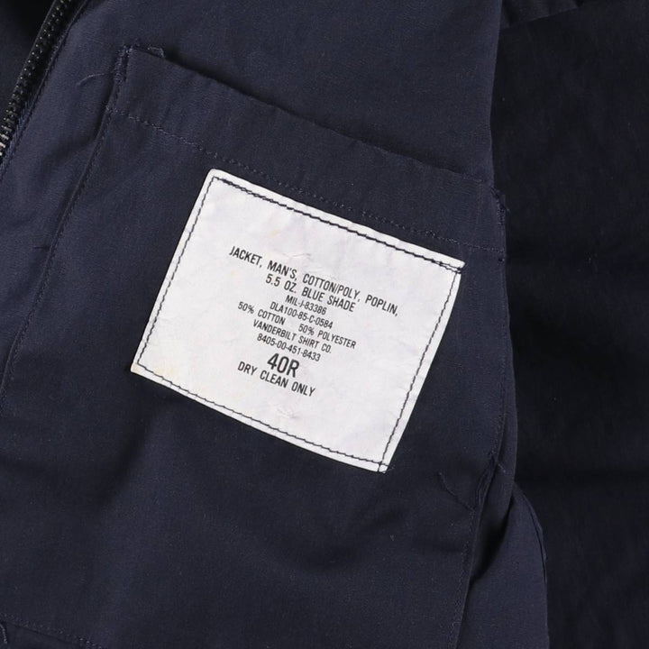 1980'S US Military Utility Jacket, Made in USA, Size 40R, Men's Size L, Vintage cotton navy blue type Vintage Second Hand