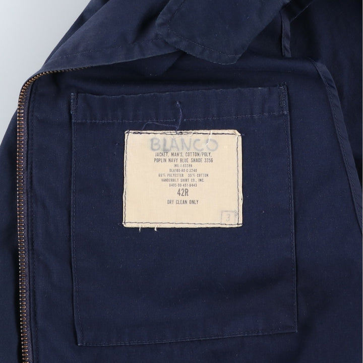 1980'S US Military Utility Jacket, Made in USA, Size 42R, Men's Size L, Vintage polyester navy blue type Vintage Second Hand