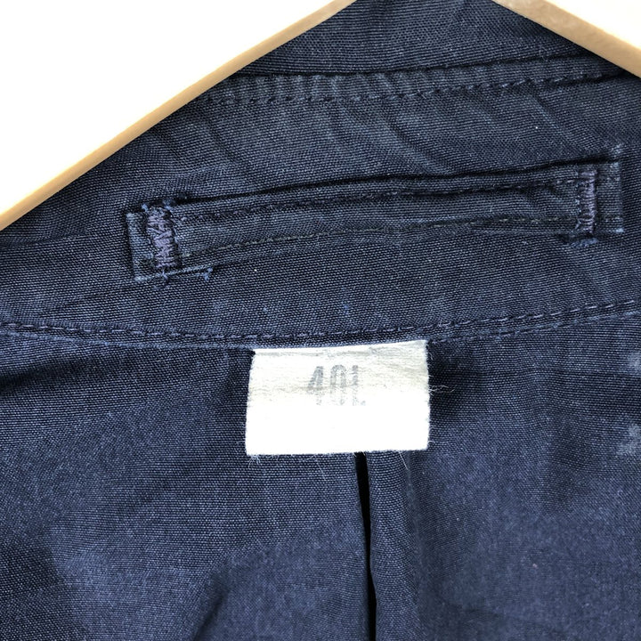 1980'S US Military Utility Jacket, Made in USA, Size 40L, Men's Medium, Vintage cotton navy blue type Vintage Second Hand