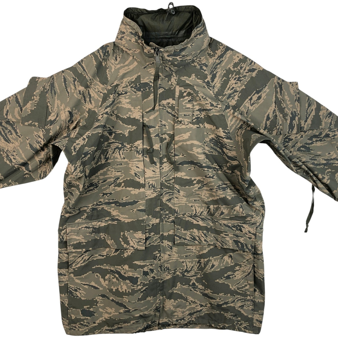 Civilian Camouflage Pattern ABU Digital Tiger Camo Military Gore-Tex Parka, Made in USA, Men's Size Medium Nylon gray type Vintage Second Hand