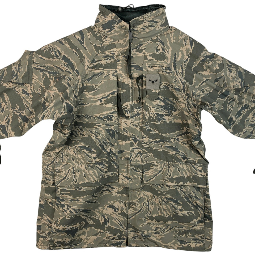Civilian Camouflage Pattern ABU Digital Tiger Camo Military Gore-Tex Parka, Made in USA, Men's Size Medium unclear gray type Vintage Second Hand