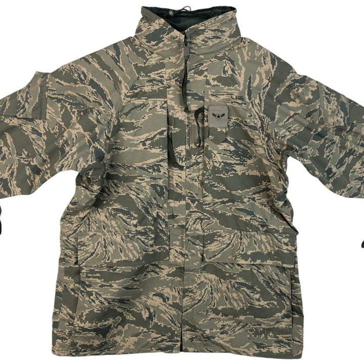 Civilian Camouflage Pattern ABU Digital Tiger Camo Military Gore-Tex Parka, Made in USA, Men's Size Medium unclear gray type Vintage Second Hand