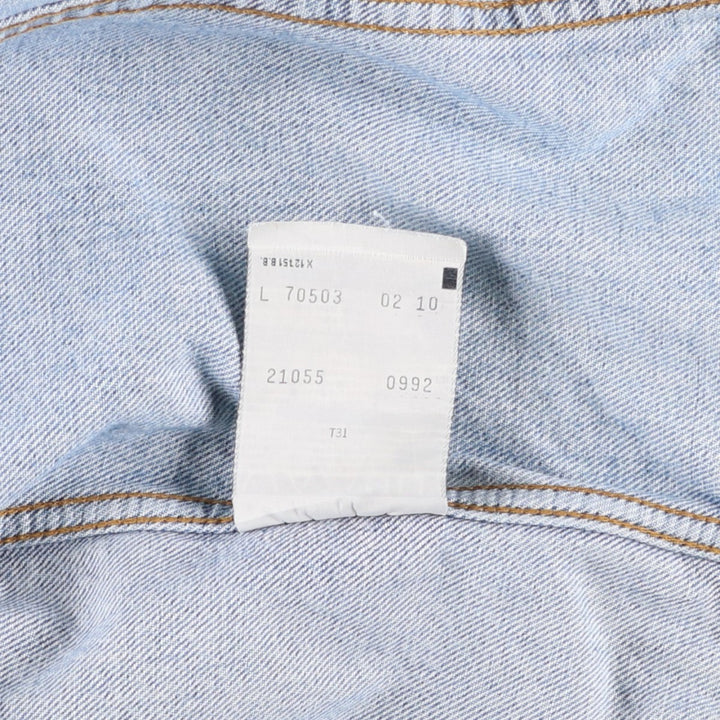 90'S Levi's 70503-0210 denim jacket, denim jacket, men's size L, vintage cotton blue type Vintage Second Hand