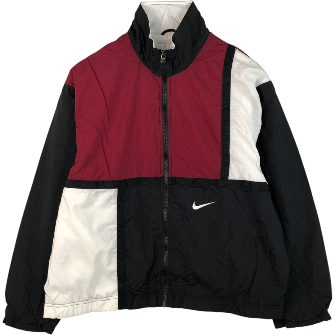 Vintage 90s-00'S Nike Crazy Pattern Nylon Jacket, Men's Size Medium Nylon burgundy type Vintage Second Hand