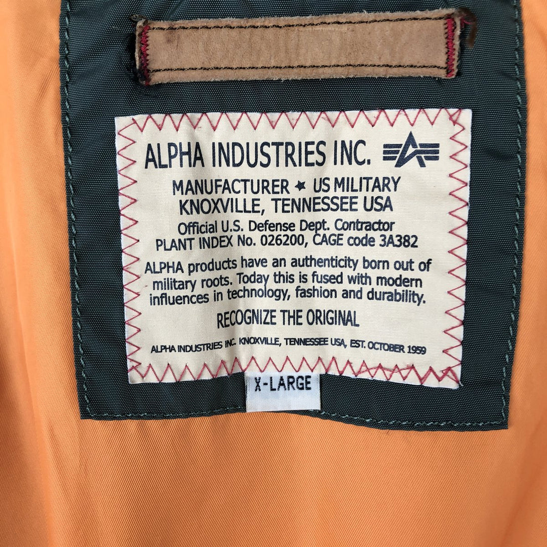 Civilian-made Alpha ALPHA military jacket, men's size XL equivalent. Nylon Khaki type Vintage Second Hand