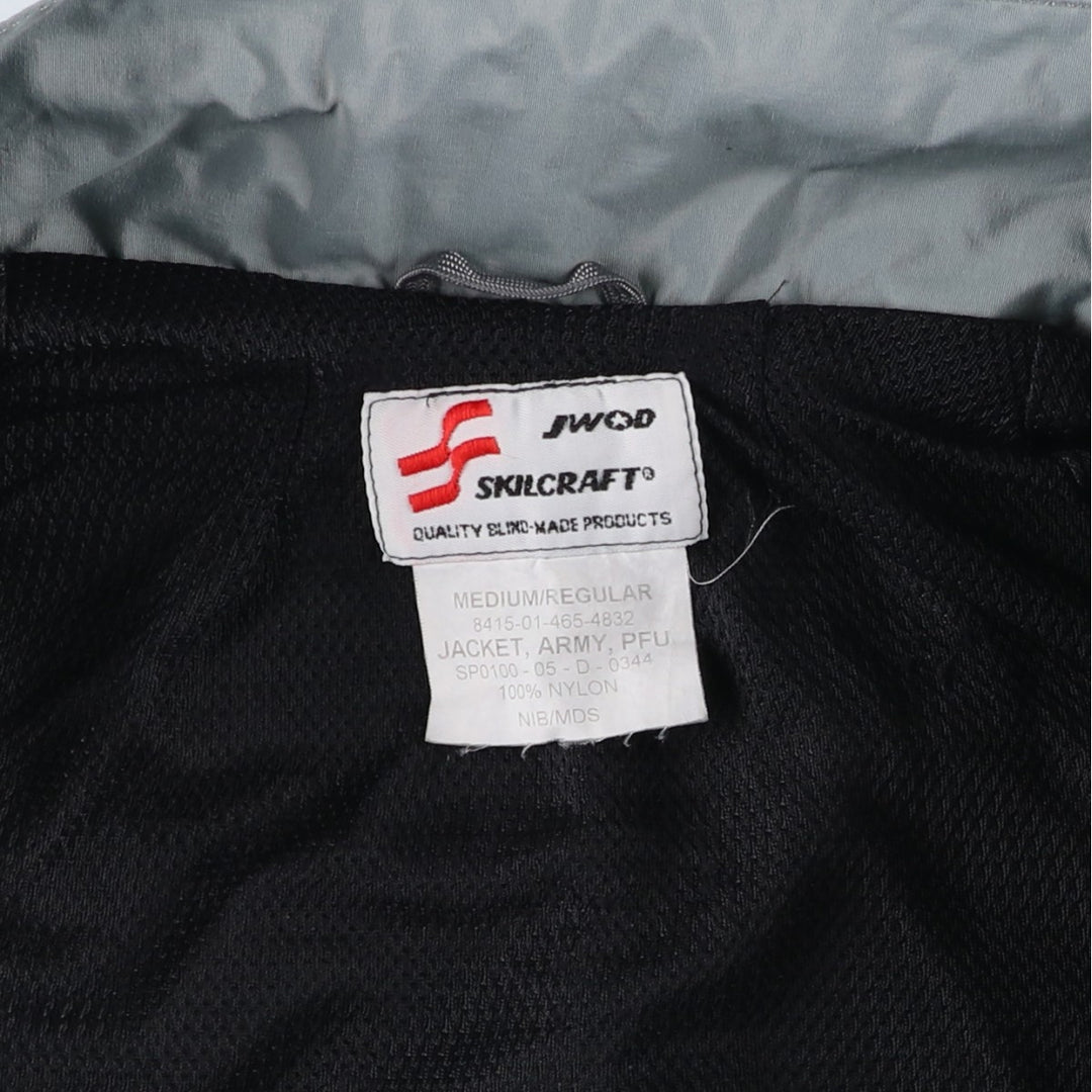 2000'S US Army PFU Training Jacket, Nylon Jacket, Made in USA, Medium Nylon gray type Vintage Second Hand