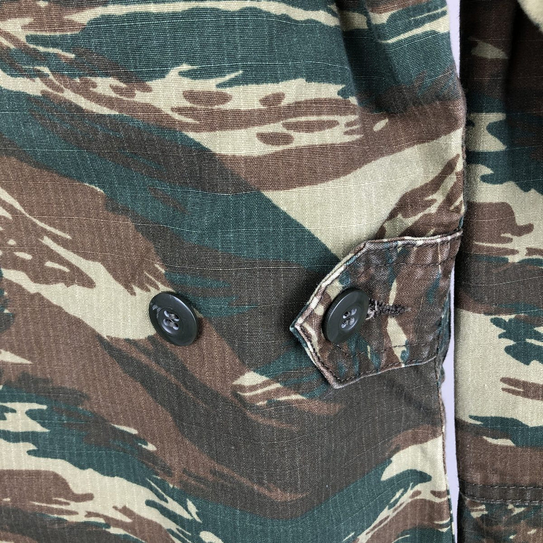 Greek Army Camouflage Pattern Lizard Camo Ripstop Military Jacket, Large, Men's Size L polyester Khaki type Vintage Second Hand