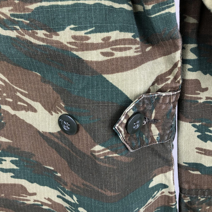 Greek Army Camouflage Pattern Lizard Camo Ripstop Military Jacket, Large, Men's Size L polyester Khaki type Vintage Second Hand