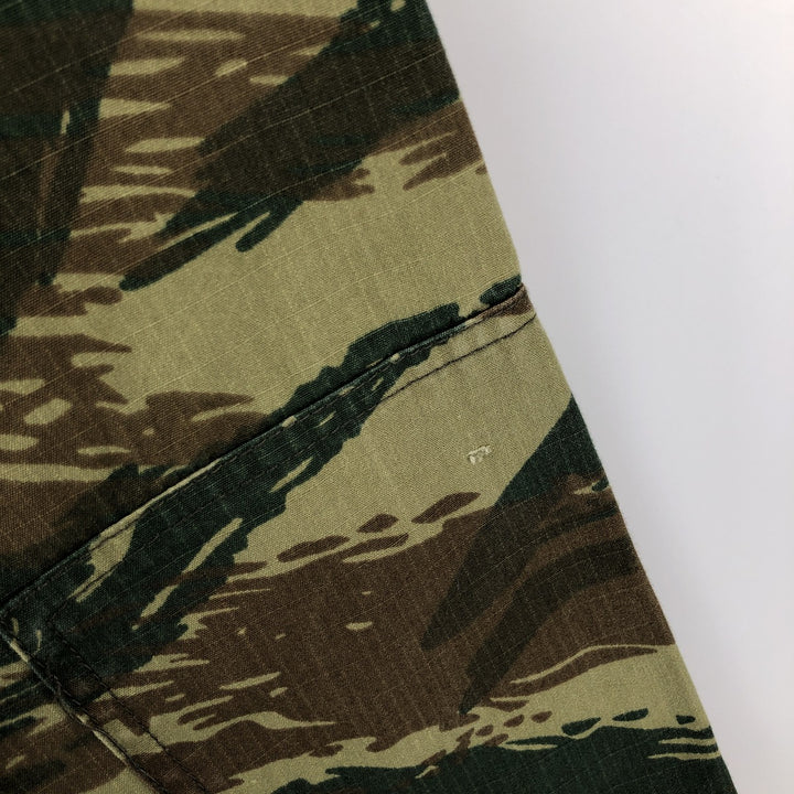 Greek Army Camouflage Pattern Lizard Camo Ripstop Military Jacket, Large, Men's Size L polyester Khaki type Vintage Second Hand