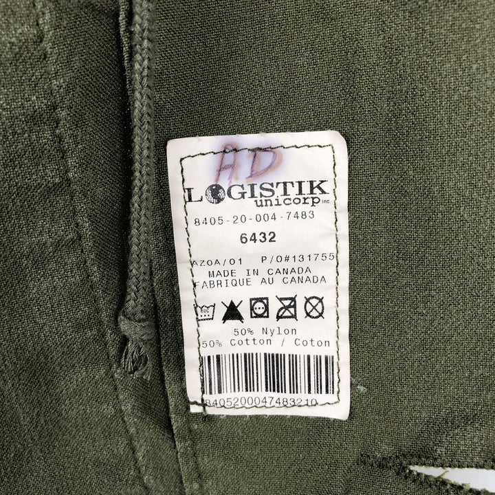 Canadian Army MK2 Canadian Cadet Corps Military Combat Jacket, Made in Canada, 6432, Men's Size Medium Nylon Khaki type Vintage Second Hand