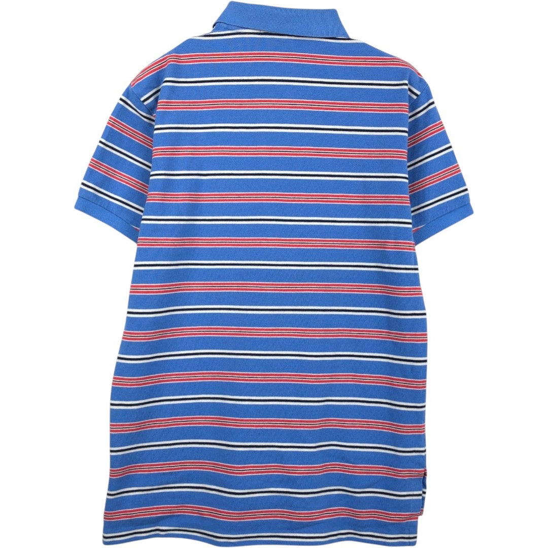 Ralph Lauren POLO by Ralph Lauren CUSTOM FIT Multi-border short sleeve border polo shirt Men's M size cotton Blue type light blue Vintage Second Hand