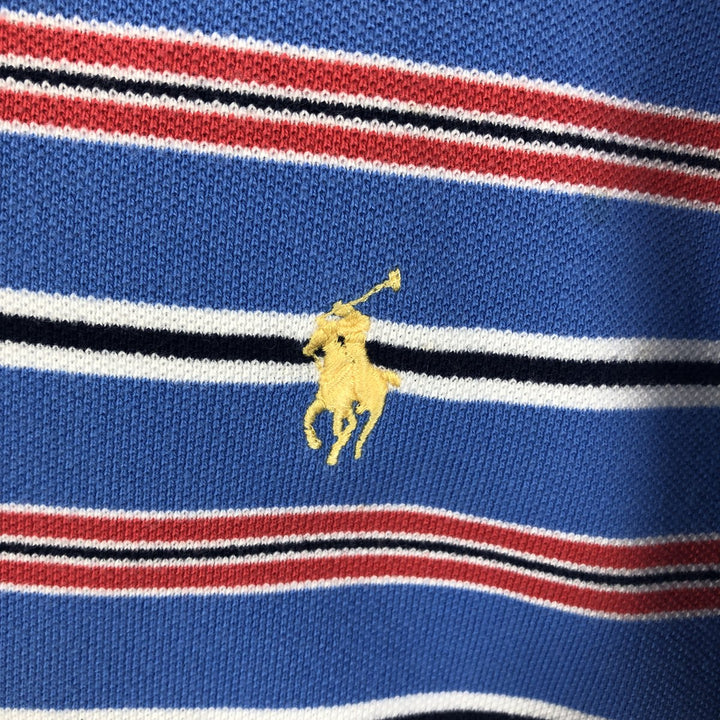 Ralph Lauren POLO by Ralph Lauren CUSTOM FIT Multi-border short sleeve border polo shirt Men's M size cotton Blue type light blue Vintage Second Hand