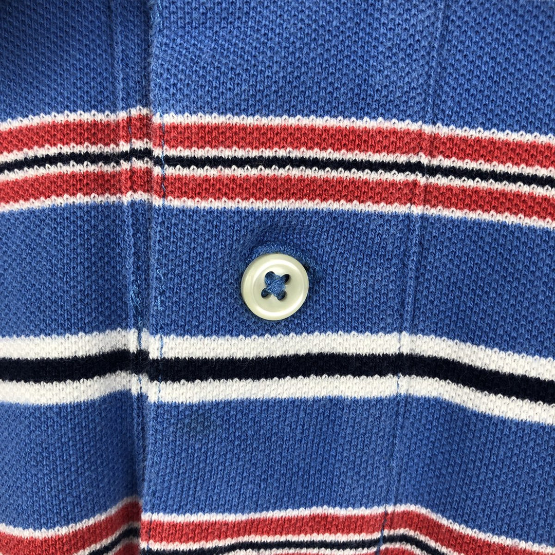 Ralph Lauren POLO by Ralph Lauren CUSTOM FIT Multi-border short sleeve border polo shirt Men's M size cotton Blue type light blue Vintage Second Hand