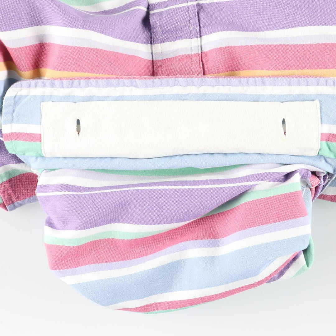 Ralph Lauren POLO RALPH LAUREN multi-border half-button cotton hoodie, men's size M cotton Blue type light blue Vintage Second Hand