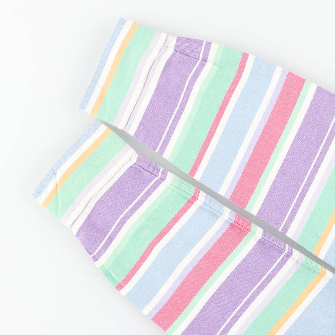 Ralph Lauren POLO RALPH LAUREN multi-border half-button cotton hoodie, men's size M cotton Blue type light blue Vintage Second Hand