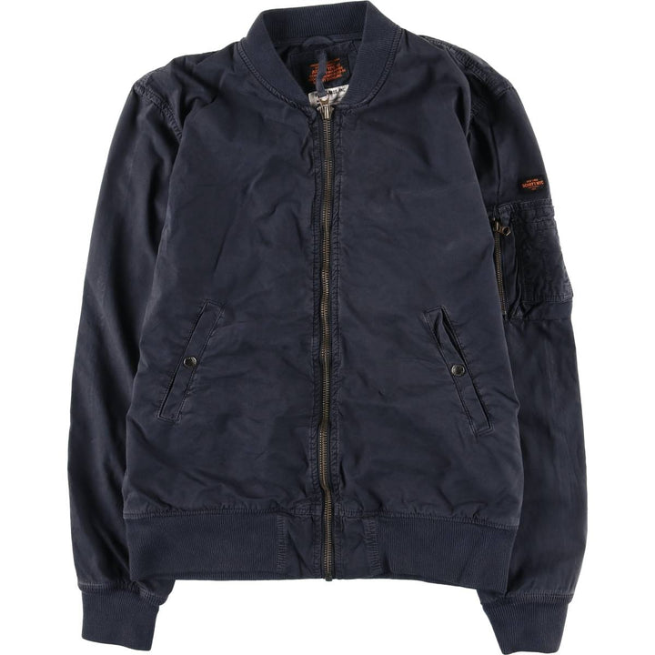 SCHOTT ARMY TYPE-U Military Flight Jacket, Men's Size XL cotton navy blue type Vintage Second Hand