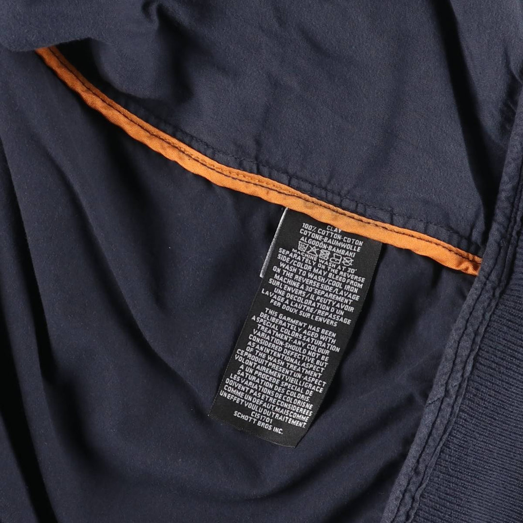 SCHOTT ARMY TYPE-U Military Flight Jacket, Men's Size XL cotton navy blue type Vintage Second Hand