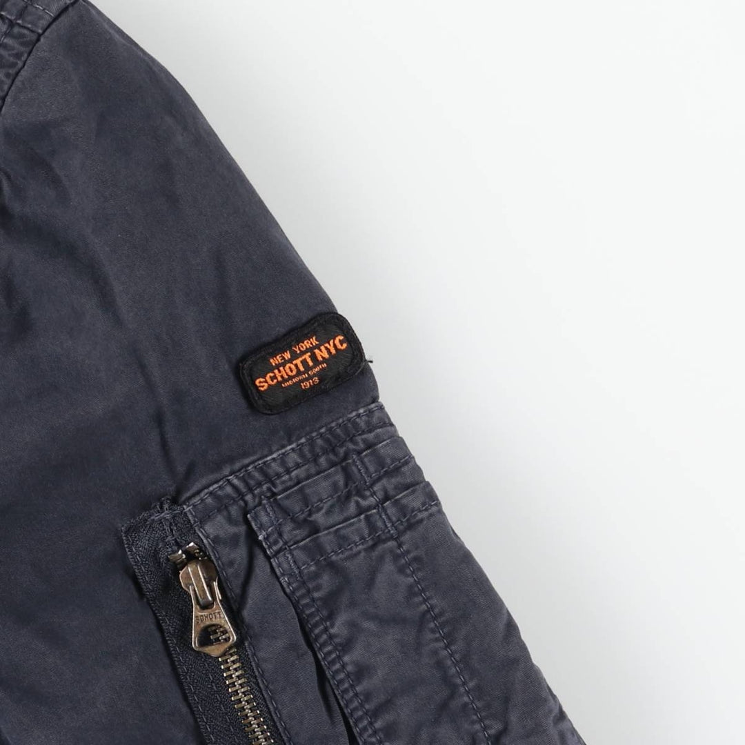 SCHOTT ARMY TYPE-U Military Flight Jacket, Men's Size XL cotton navy blue type Vintage Second Hand