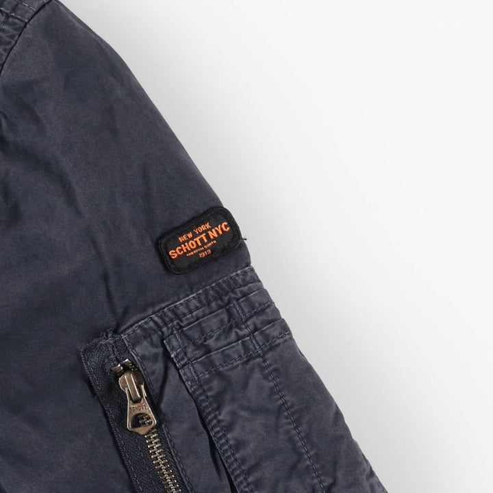 SCHOTT ARMY TYPE-U Military Flight Jacket, Men's Size XL cotton navy blue type Vintage Second Hand