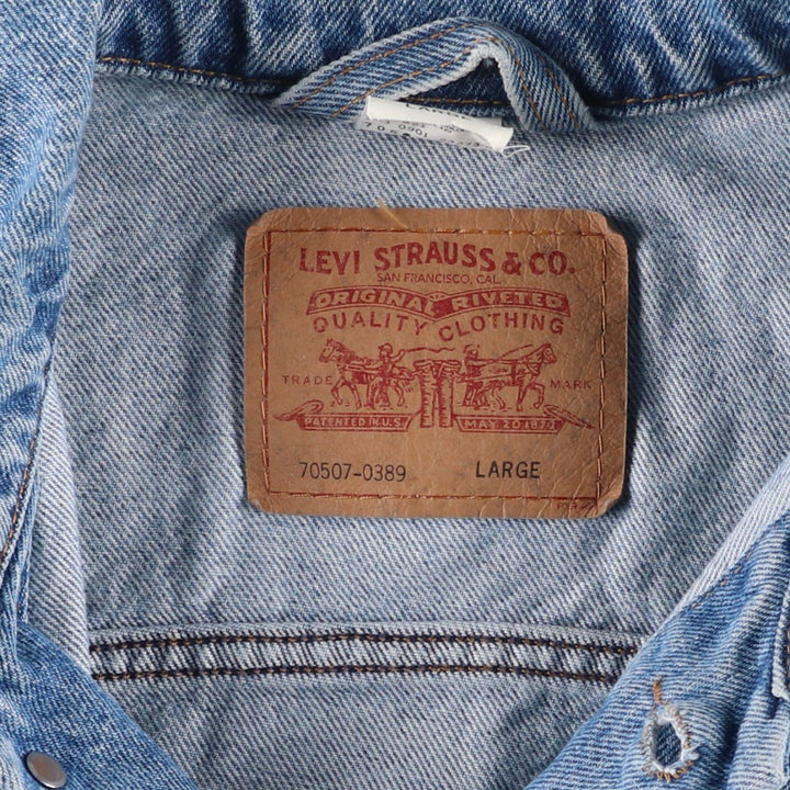 00'S Levi's 70507-0389 denim jacket, denim jacket, men's size L cotton blue type Vintage Second Hand