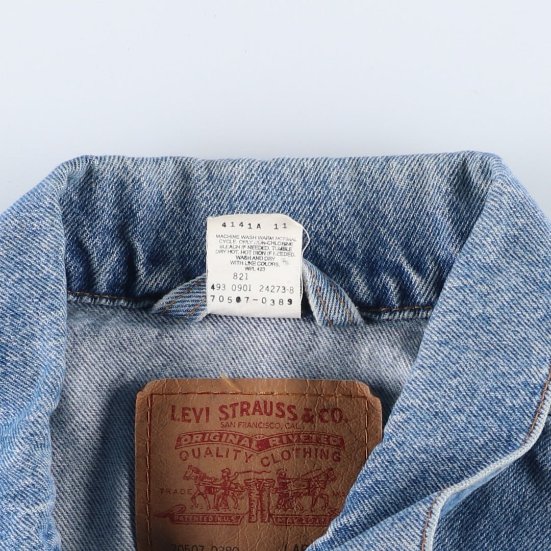 00'S Levi's 70507-0389 denim jacket, denim jacket, men's size L cotton blue type Vintage Second Hand