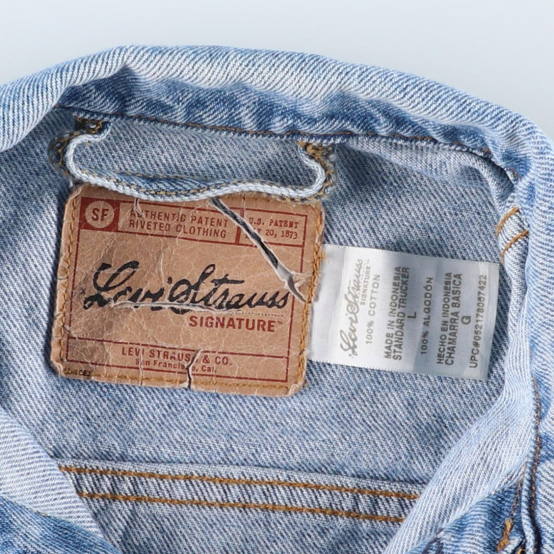 Levi's SIGNATURE denim jacket, denim jacket, men's size L cotton blue type Vintage Second Hand