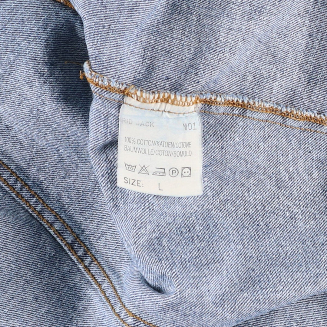 Vintage 1980'S Lee Riders denim jacket with black tag, size L, men's size L cotton blue type Vintage Second Hand