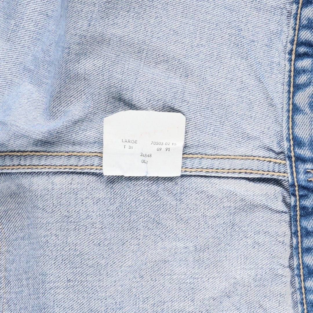 90'S Levi's 70503-0215 Denim Jacket, Men's Size L, Vintage cotton blue type Vintage Second Hand