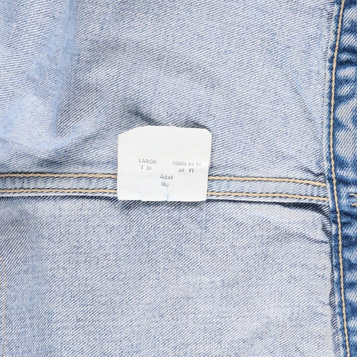 90'S Levi's 70503-0215 Denim Jacket, Men's Size L, Vintage cotton blue type Vintage Second Hand
