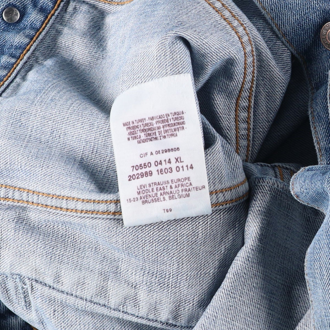 2000'S Levi's 70550-0414 Euro Model Denim Jacket, Men's Size XL cotton blue type Vintage Second Hand
