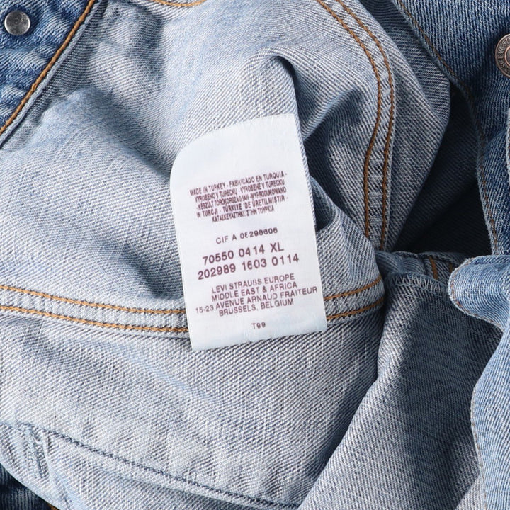 2000'S Levi's 70550-0414 Euro Model Denim Jacket, Men's Size XL cotton blue type Vintage Second Hand