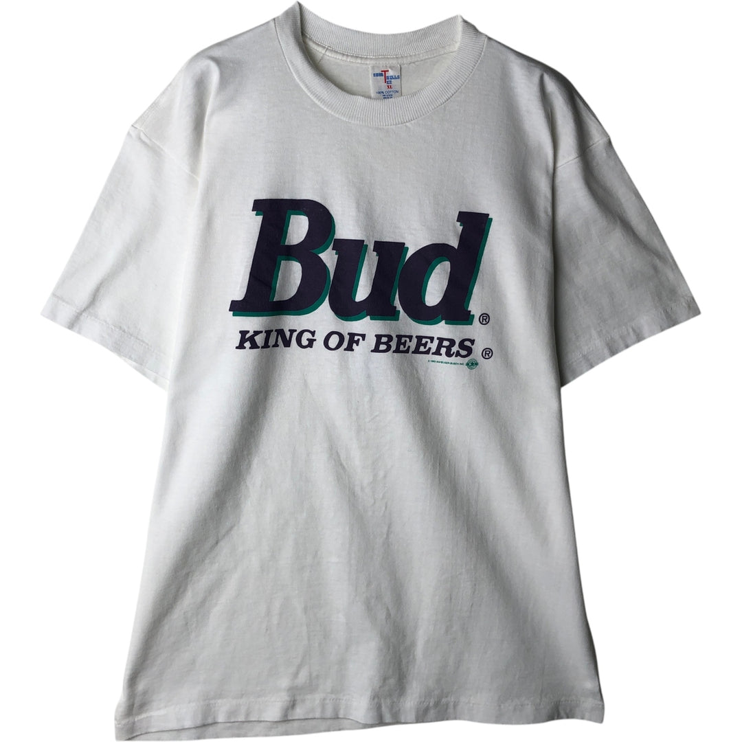 Vintage 90'S Short Hills Budweiser Advertising T-Shirt, Men's Size XL cotton white type Vintage Second Hand