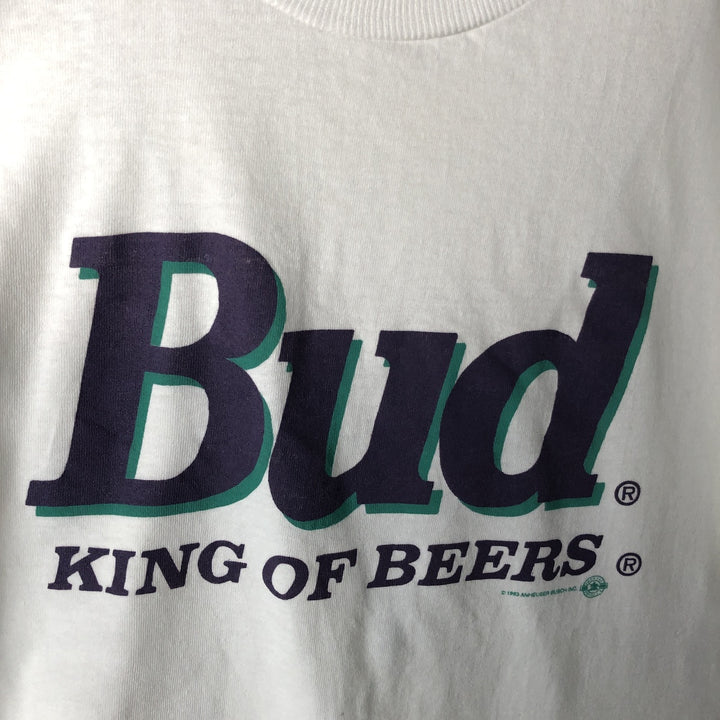 Vintage 90'S Short Hills Budweiser Advertising T-Shirt, Men's Size XL cotton white type Vintage Second Hand
