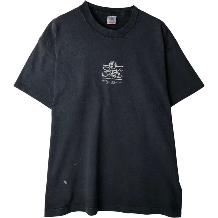 90'S Fruit of the Loom Message Print T-Shirt Made in USA Men's XL Vintage cotton black type Vintage Second Hand