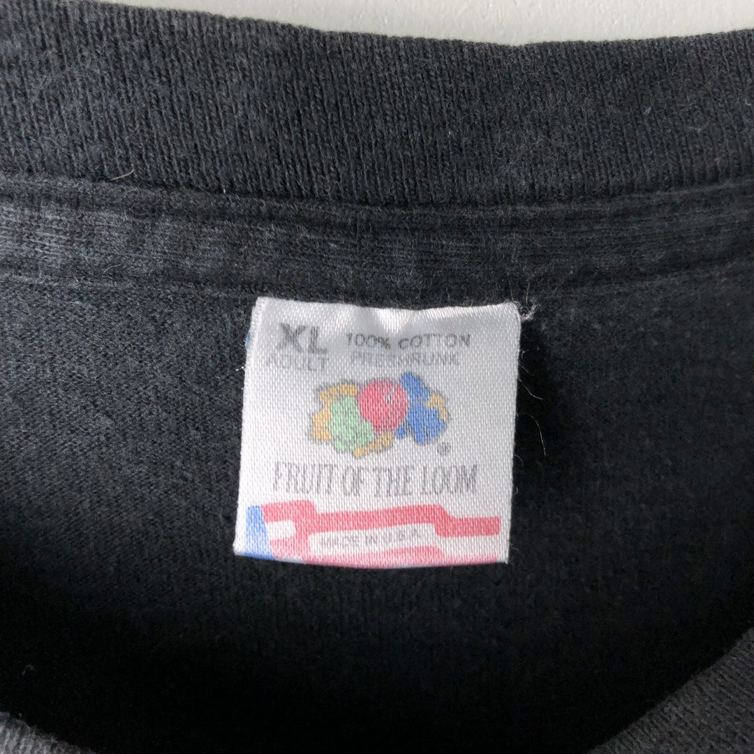 90'S Fruit of the Loom Message Print T-Shirt Made in USA Men's XL Vintage cotton black type Vintage Second Hand